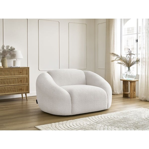 Bijela fotelja od bouclé tkanine Tina – Bobochic Paris-image-4