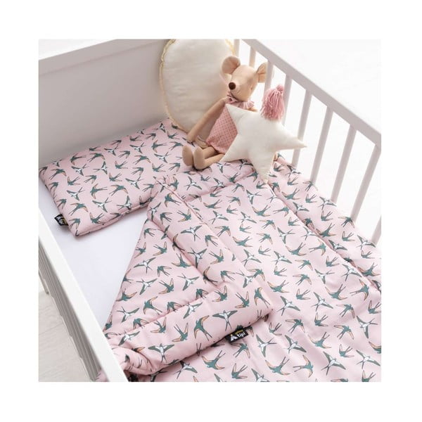 Ružičasta posteljina za krevetić Sweet Dreams - Yellow Tipi-image-3