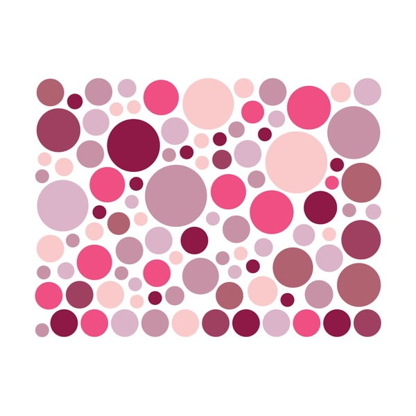 Set s 100 ružičastih zidnih samoljepljivih naljepnica Ambiance Round Stickers-image-2