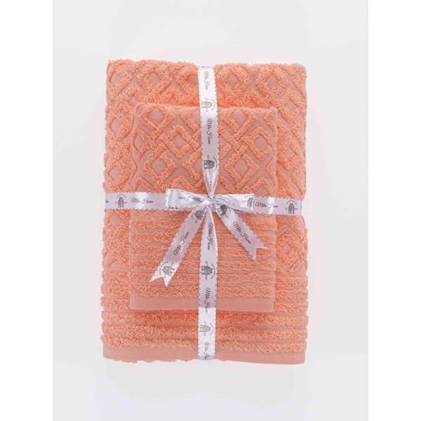 Narančasti pamučni set ručnika 2 kom od frotira Diamond – Mila Home-image-3