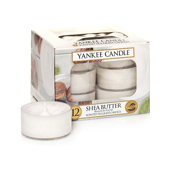 Set od 12 mirisnih svijeća Yankee Candle Shea Butter, vrijeme gorenja 4 sata