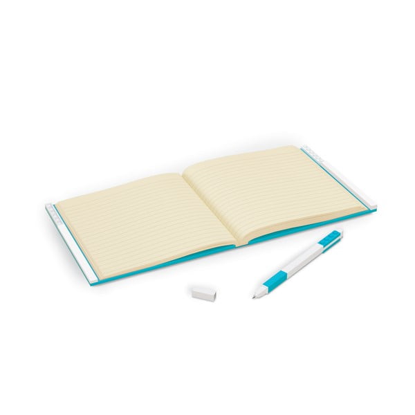 Tirkizna četvrtasta bilježnica s gel kemijskom olovkom LEGO®, 15,9 x 15,9 cm-image-1