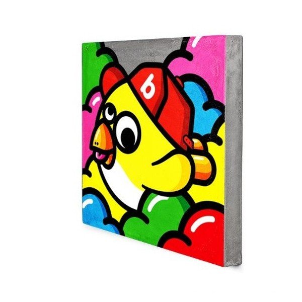Betonska zidna slika Lyon Béton Oiseau Volant Jaune, 40 x 40 cm-image-1