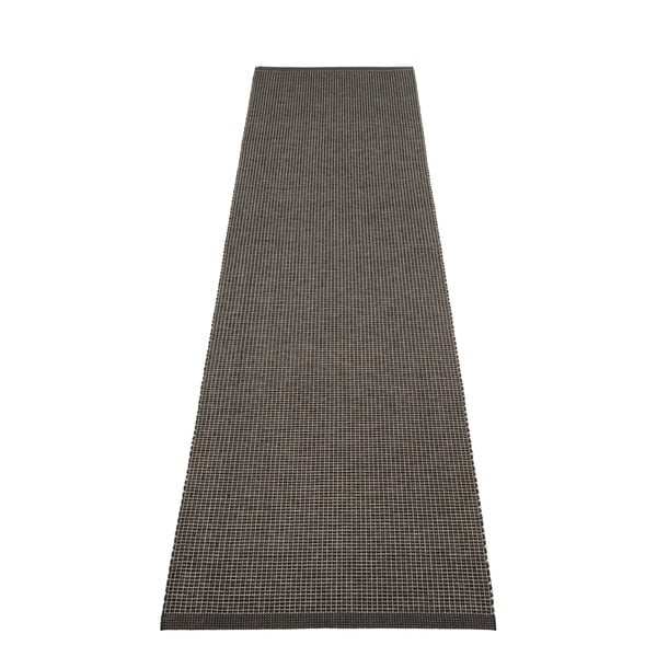 Antracitno siva unutarnja i vanjska staza 70x300 cm Emm Black Linen – Pappelina