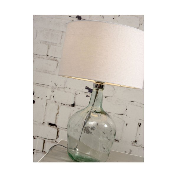 Stolna lampa s bijelim sjenilom i konstrukcijom od recikliranog stakla Good &amp; Mojo Murano, ⌀ 47 cm-image-4