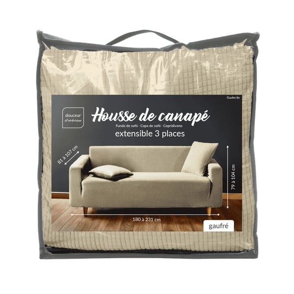 Smeđa rastezljiva presvlaka za sjedeću garnituru trosjed Sacha – douceur d'intérieur-image-3