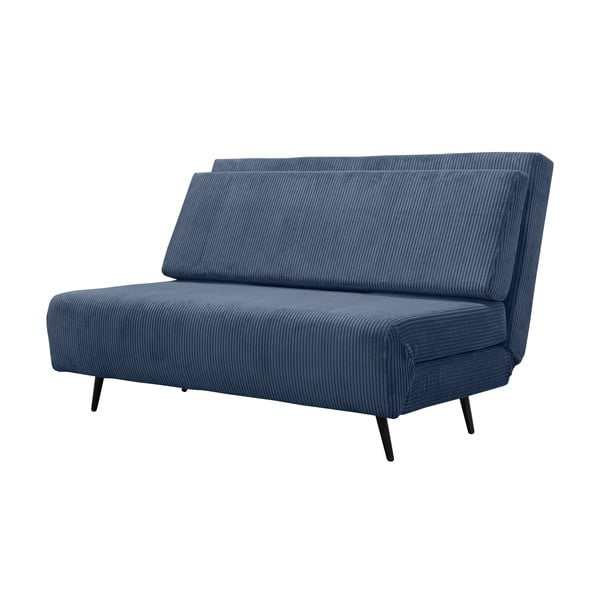 Plava sklopiva sofa od samta 140 cm Mallory – Støraa-image-2