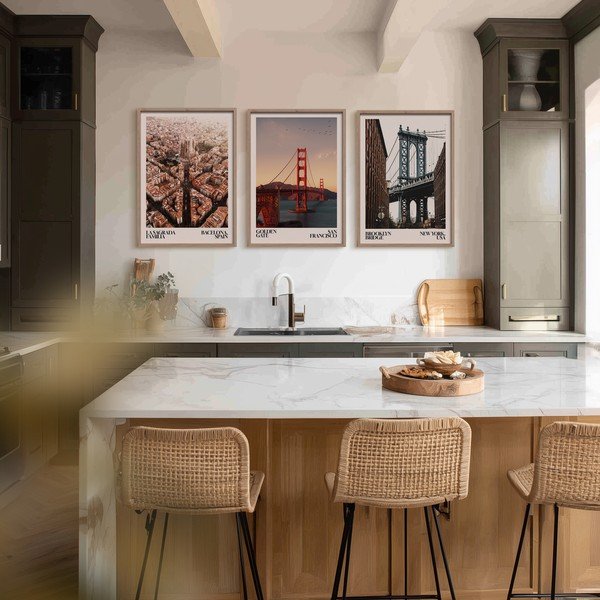 Tiskana slika s okvirom 50x70 cm Golden Gate – Styler-image-2