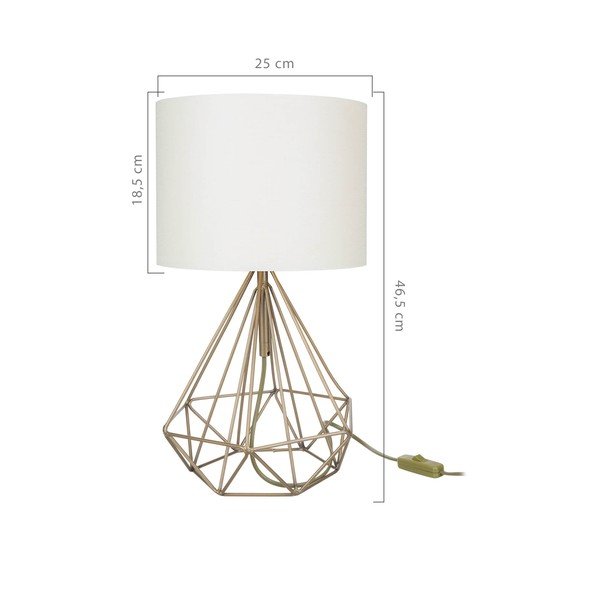 Stolna lampa s platnenim sjenilom u krem-zlatnoj boji (visina 46,5 cm) Pena - Squid Lighting-image-2