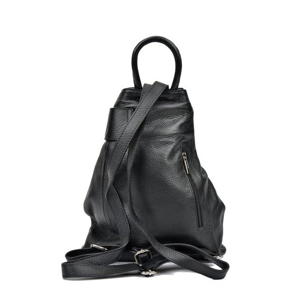 Crni kožni ruksak Anna Luchini Makna-image-4