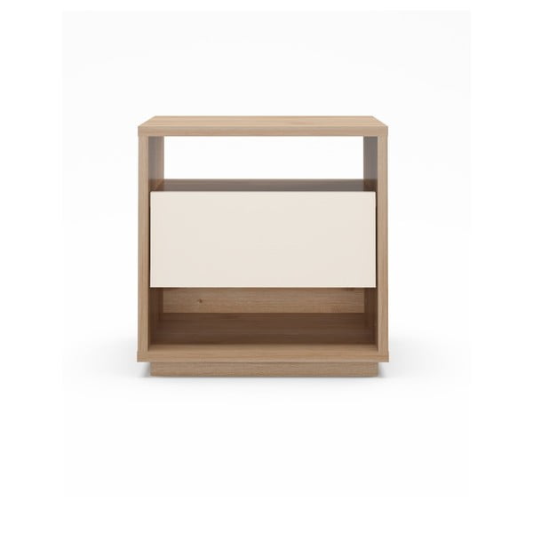 Krem/u prirodnoj boji noćni ormarić u dekoru hrasta Dennis – Marckeric