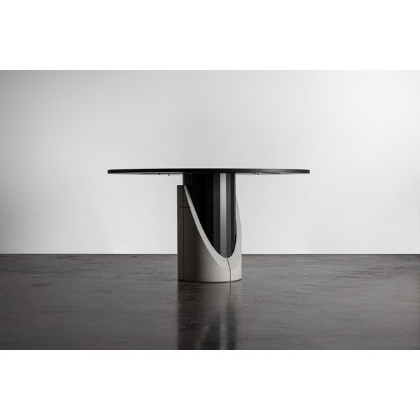 Okrugli blagovaonski stol s pločom u dekoru hrasta 140x140 cm Sharp - Lyon Béton-image-4