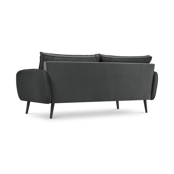 Tamnosiva baršunasta sofa s crnim nogama Kooko Home Lento, 198 cm-image-3