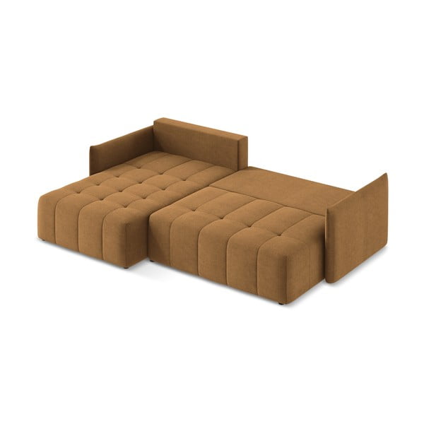 Sklopiva/s prostorom za odlaganje kutna garnitura boja terakote (s lijevim kutom/s ležaljkom) Moku – Makamii-image-4