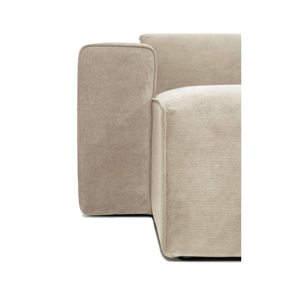 Bež baršunasta modularna sofa u obliku slova U Scandic Sting, lijevi kut-image-3