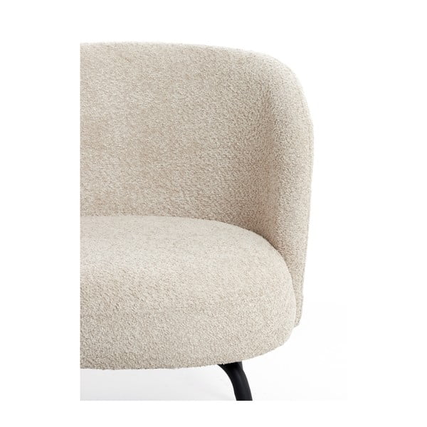 Krem fotelja od bouclé tkanine Dieyda – Light & Living-image-1