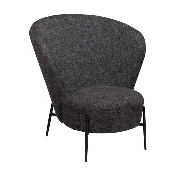 Antracitno siva fotelja od bouclé tkanine Orbit – DAN-FORM Denmark