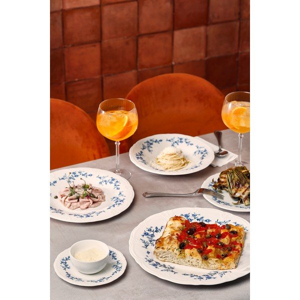 Bijeli/plavi porculanski tanjur ø 27,5 cm Retro – BonBistro-image-2