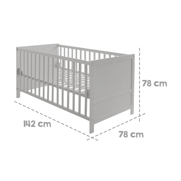 Svijetlo sivi dječji krevet 70x140 cm – Roba-image-4