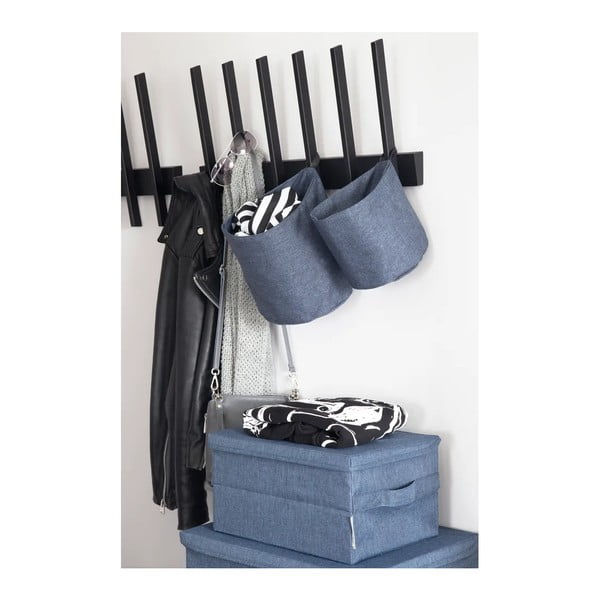 Crna tekstilna kutija za pohranu s poklopcem 45x34x25 cm Soft Storage – Bigso-image-3