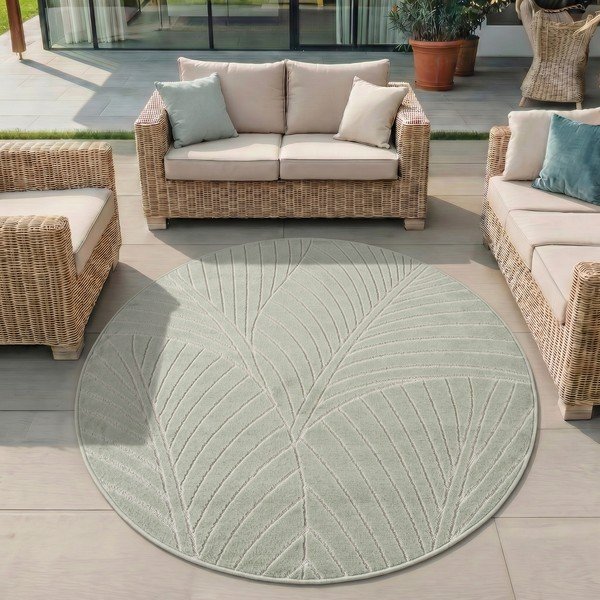 Zeleni okrugao unutarnji i vanjski tepih ø 80 cm Nova 1203 – Ayyildiz Carpets-image-1