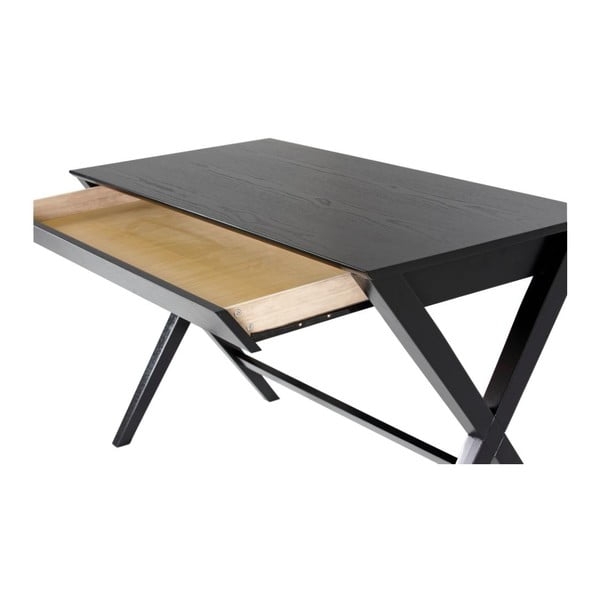 Crni radni stol s ladicom Actona Writex-image-4