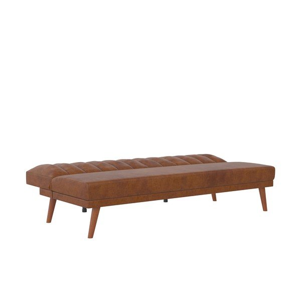Narančasta sofa na razvlačenje od imitacije kože 173 cm Brittany - Novogratz-image-3