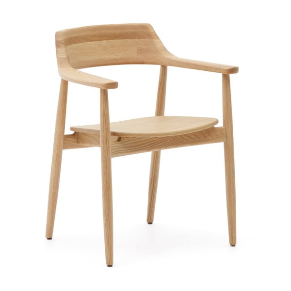 Blagovaonska stolica od punog hrasta u prirodnoj boji Fondes – Kave Home