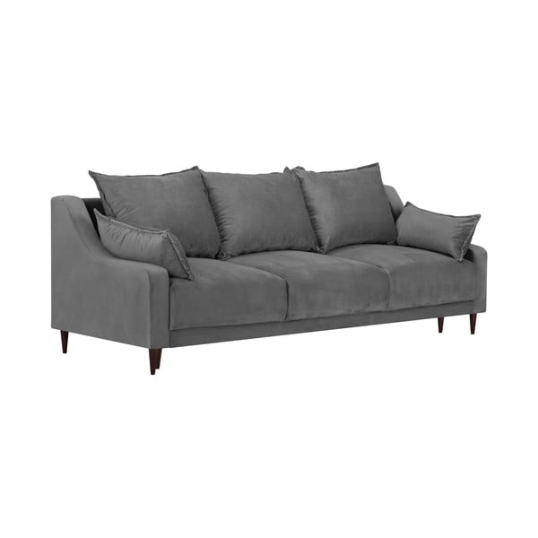 Sivi baršunasti kauč na razvlačenje s prostorom za odlaganje Mazzini Sofas Freesia, 215 cm-image-2