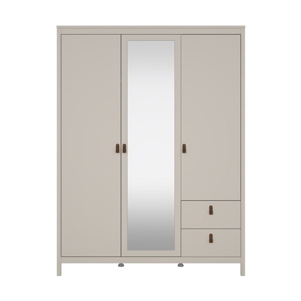 Sivo-bež ormar s ogledalom 150x199x58 cm Madrid – Tvilum
