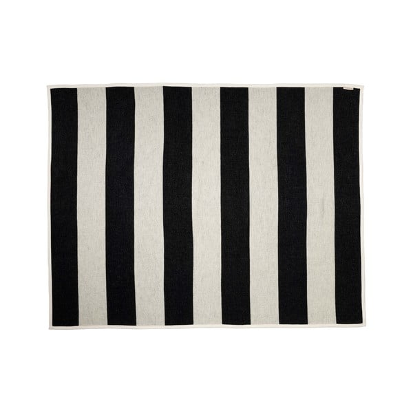 Crno-bijela deka od mješavine vune 140x180 cm Bob Black Vanilla – Pappelina