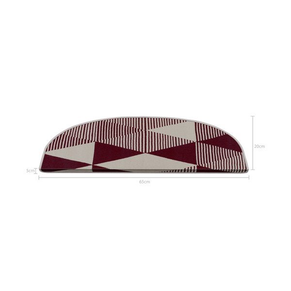 Bordo/bijeli set tepiha za stepenice 16 kom 20x65 cm Triangles – Vitaus-image-4
