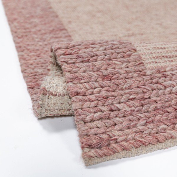 Svijetlo ružičasti ručno rađen tepih od mješavine vune 160x230 cm Rue – Flair Rugs-image-2