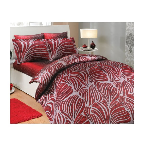 Posteljina za bračni krevet Bristol Red, 200x220 cm
