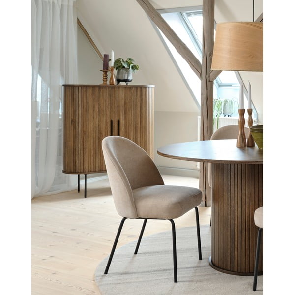 Smeđi ormarić u dekoru hrasta s kliznim vratima 100x118 cm Nola – Unique Furniture-image-1