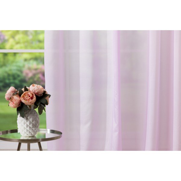 Ružičasta prozirna zavjesa 300x245 cm Mist – Mendola Fabrics-image-3