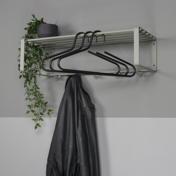 Prljavo zelena metalna zidna vješalica s policom 70 cm Rex – Spinder Design-image-1