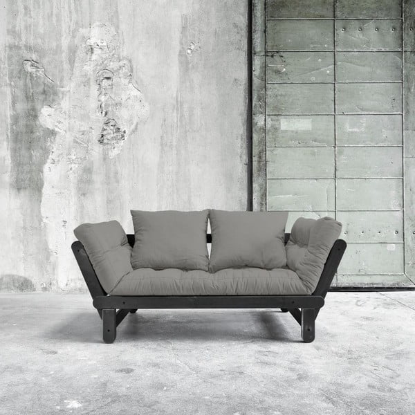 Sofa na razvlačenje Karup Beat crna / granit siva