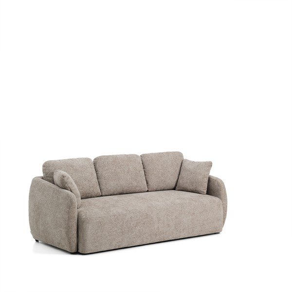 Smeđe-siva sklopiva sofa od šenila 218 cm Laira – Kave Home-image-2