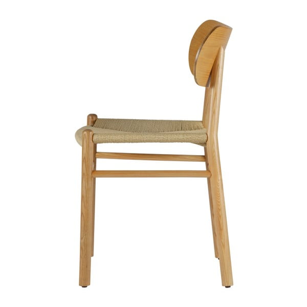 Prirodna stolica za blagovanje od gumenog drveta sa sjedalom od ratana BePureHome Jointly-image-4