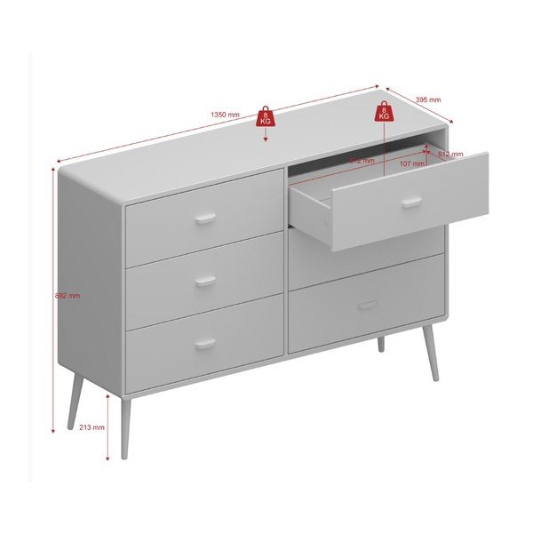 Crna niska komoda 135x89 cm Mino - Tvilum-image-3