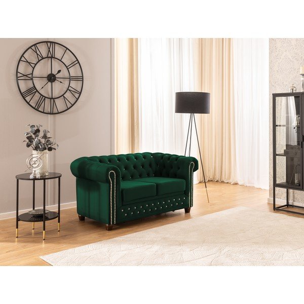 Zelena baršunasti sklopiva sofa 148 cm York Blik – Ropez-image-4