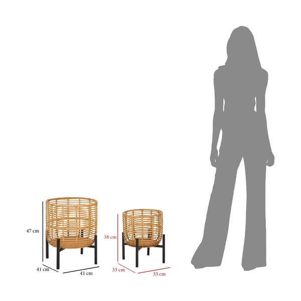 Set od 2 stalka za teglle od ratana Mauro Ferretti, visine 47 cm-image-2