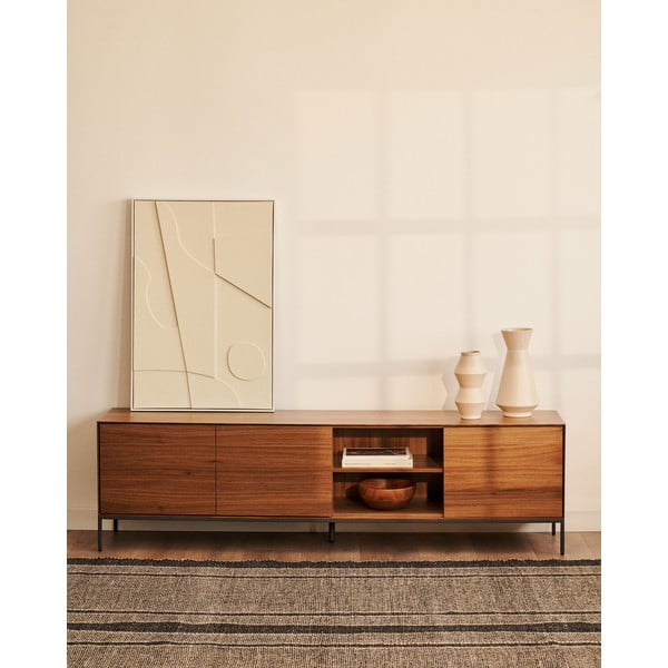 TV komoda u dekoru oraha u prirodnoj boji 195x55 cm Vedrana – Kave Home-image-3