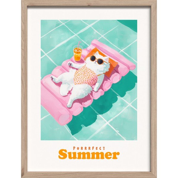 Tiskana slika s okvirom 30x40 cm Purrrfect – Styler