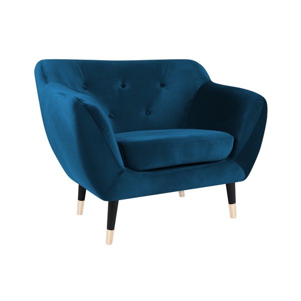 Plava fotelja s crnim nogama Mazzini Sofas Amelie-image-2