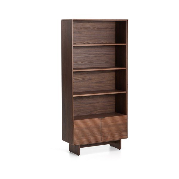 Regal u dekoru oraha u tamnoj prirodnoj boji 90x190x35 cm Norlen – Kave Home