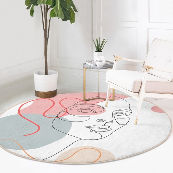 Bijeli periv/pogodan za robotski usisavač okrugli tepih ø 120 cm Comfort – Mila Home-image-2