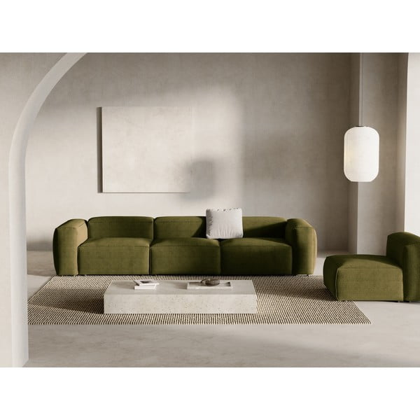 Zelena sofa od samta 364 cm Bergamo – Cosmopolitan Design-image-1