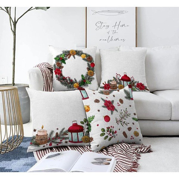 Ukrasne jastučnice u setu 4 kom s božićnim motivom 43x43 cm Merry Christmas – Mila Home